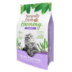 The front of a bag of Naturally Fresh Harmony Cat Litter.